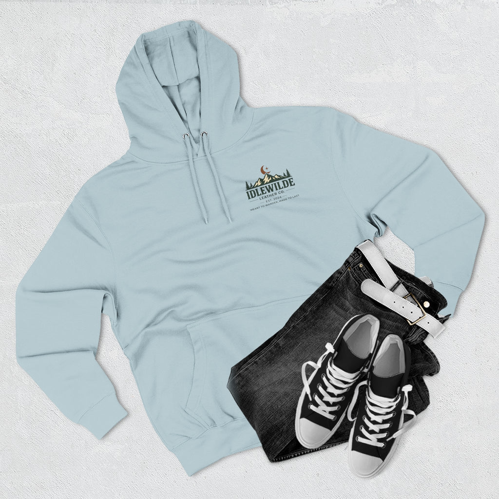 Idlewilde Mountain Logo Hoodie | Outdoor Adventure, Forest Graphic