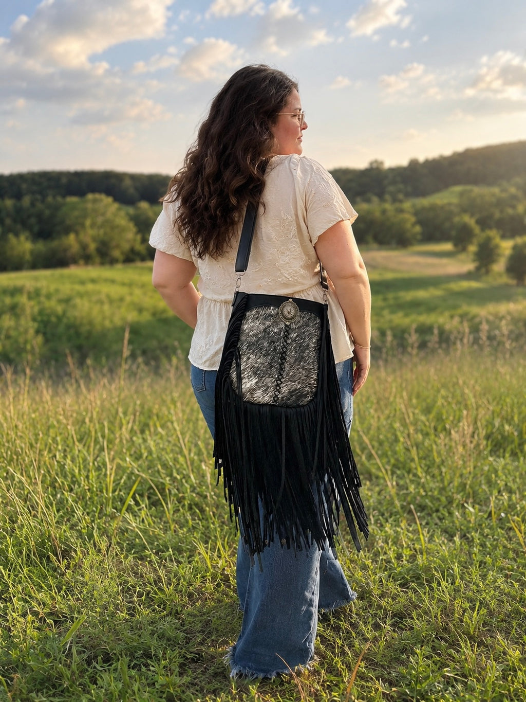 Cedar Stream Fringe Crossbody