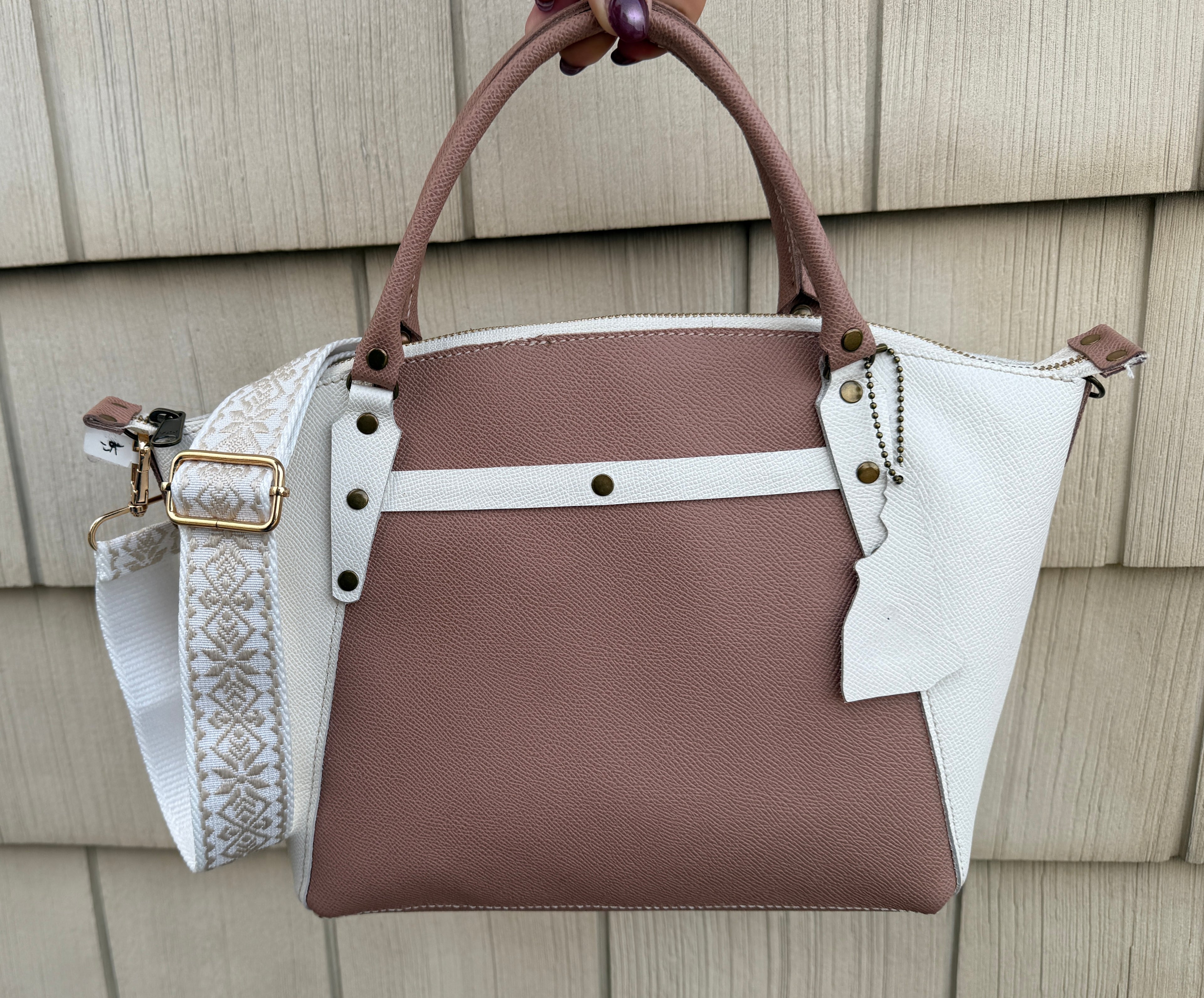 The Boundary Satchel - Blushed Cocoa and Cream