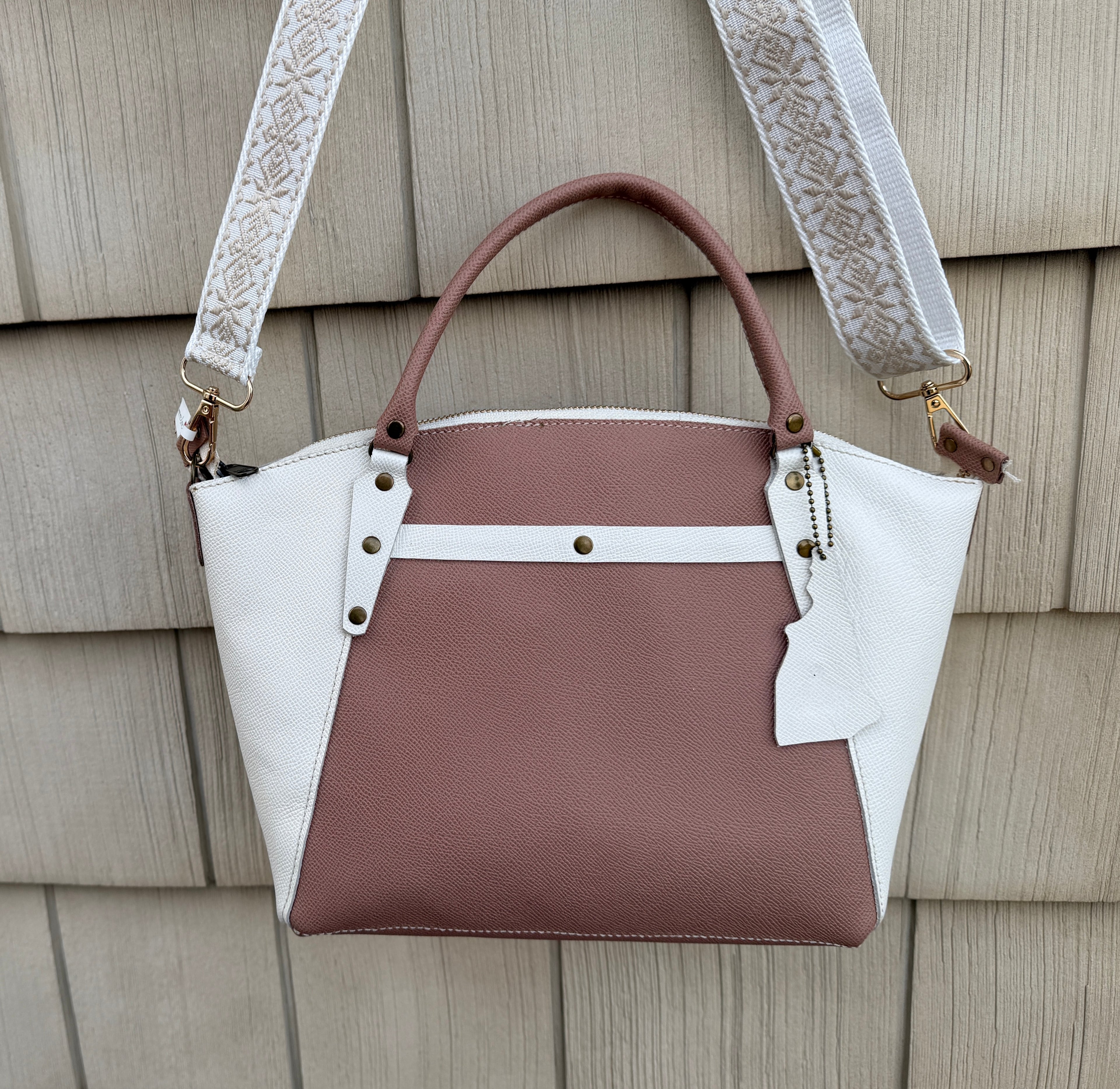 The Boundary Satchel - Blushed Cocoa and Cream