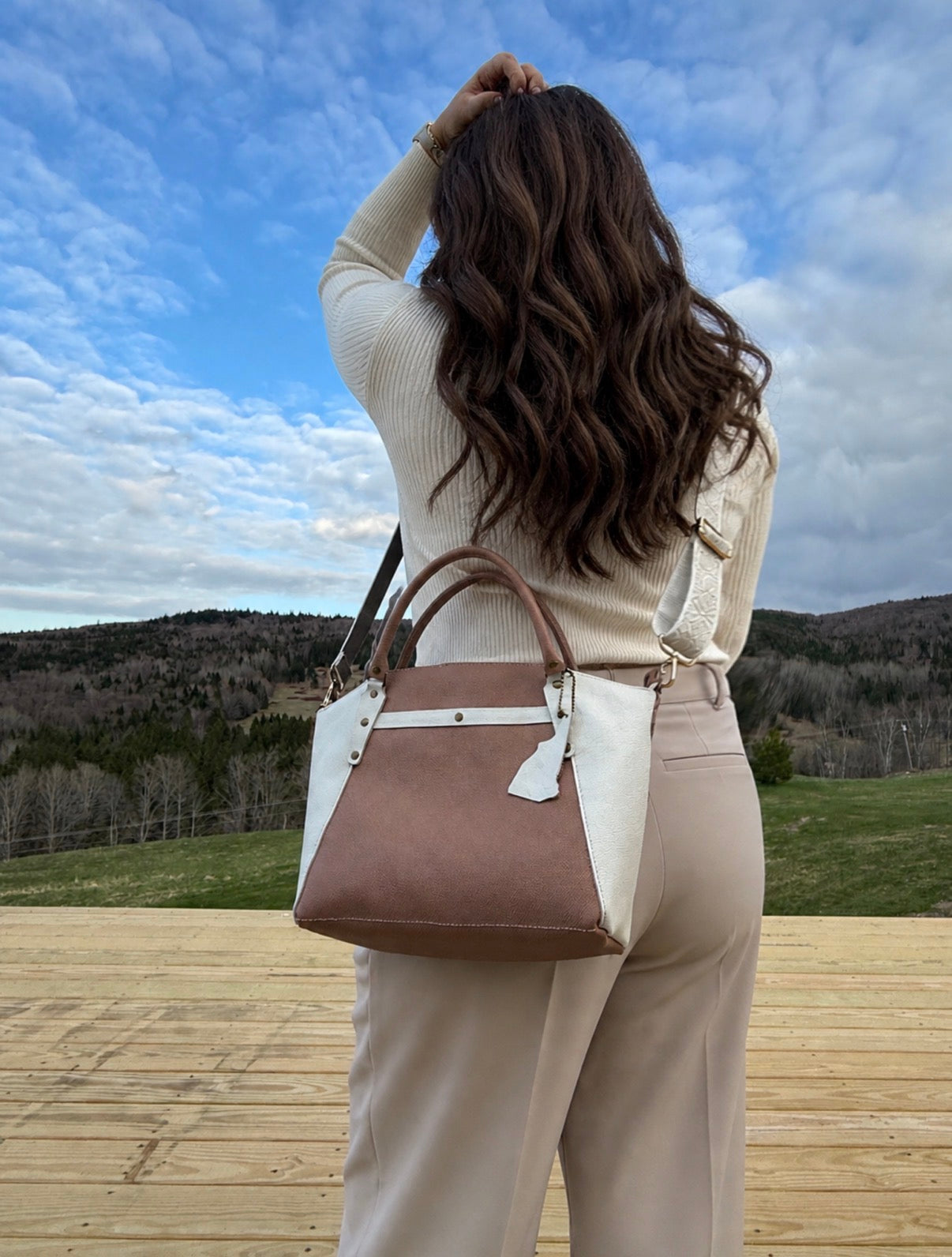 The Boundary Satchel - Blushed Cocoa and Cream