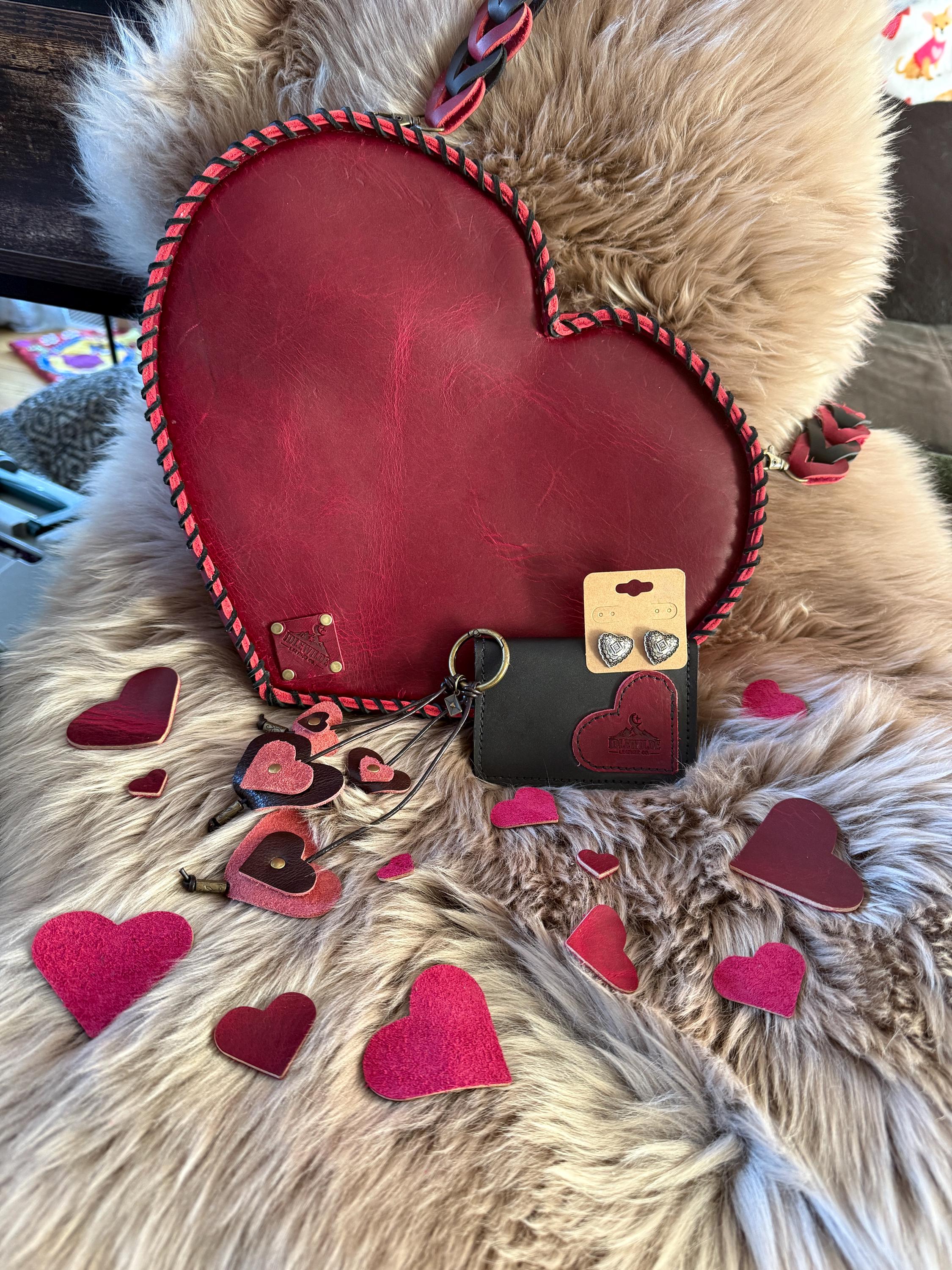Heartbreaker - Hand laced, heart shaped, leather crossbody