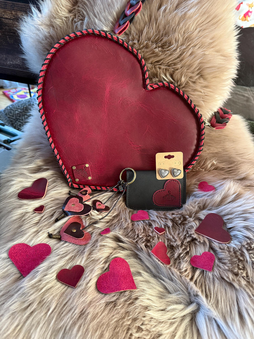 Heartbreaker - Hand laced, heart shaped, leather crossbody