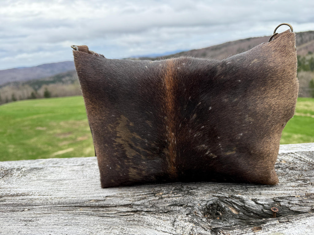 Distressed Brown Hair-on Hide Crossbody Bag, Handmade, One-of-a-kind Purse
