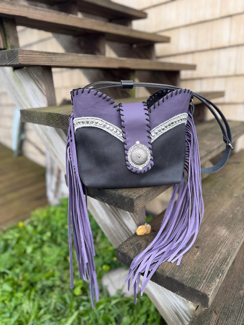 Boot Top Medium Crossbody in Midnight Amethyst